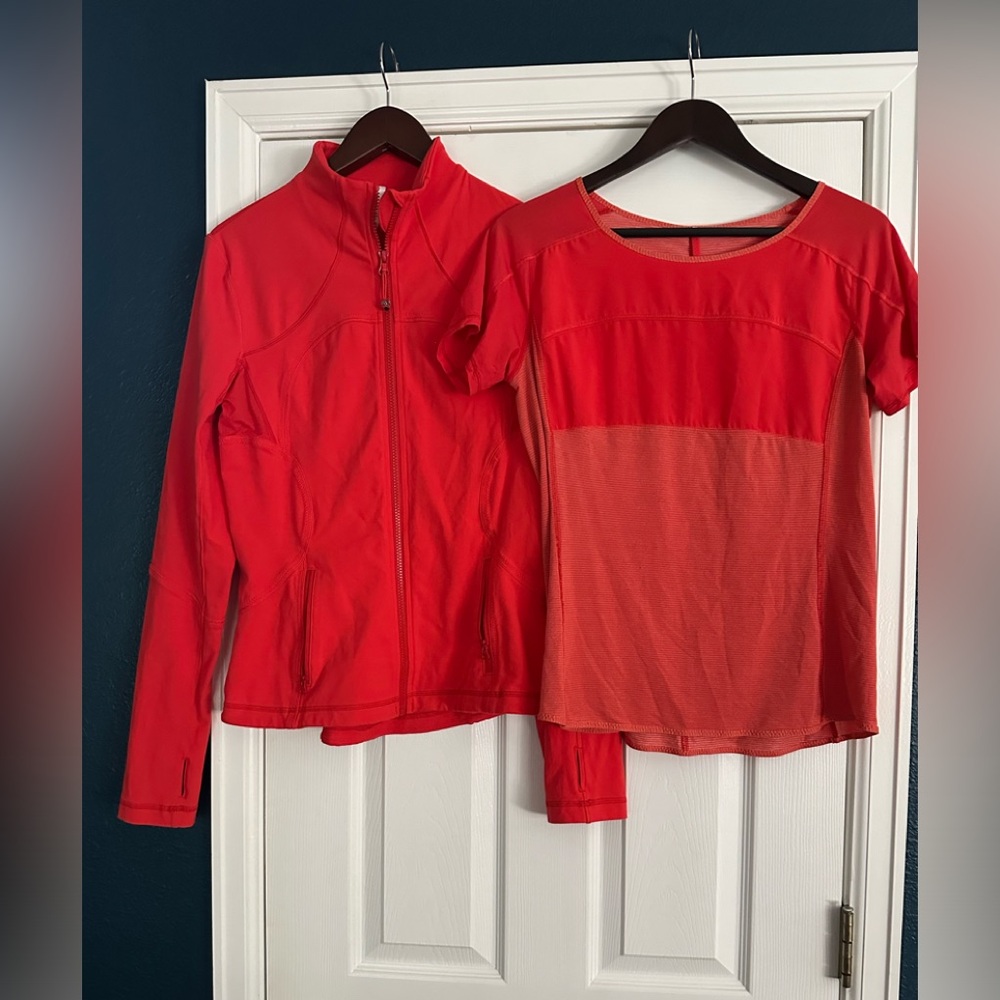 LULULEMON DARK PERSIMMON JACKET AND TOP